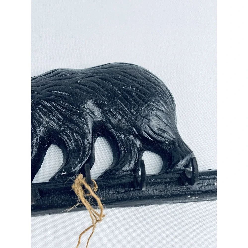 Lot Of 2 Cast Iron‎ Bear Coat  - Keys Hanger With 5 Hooks  - NWT - Read